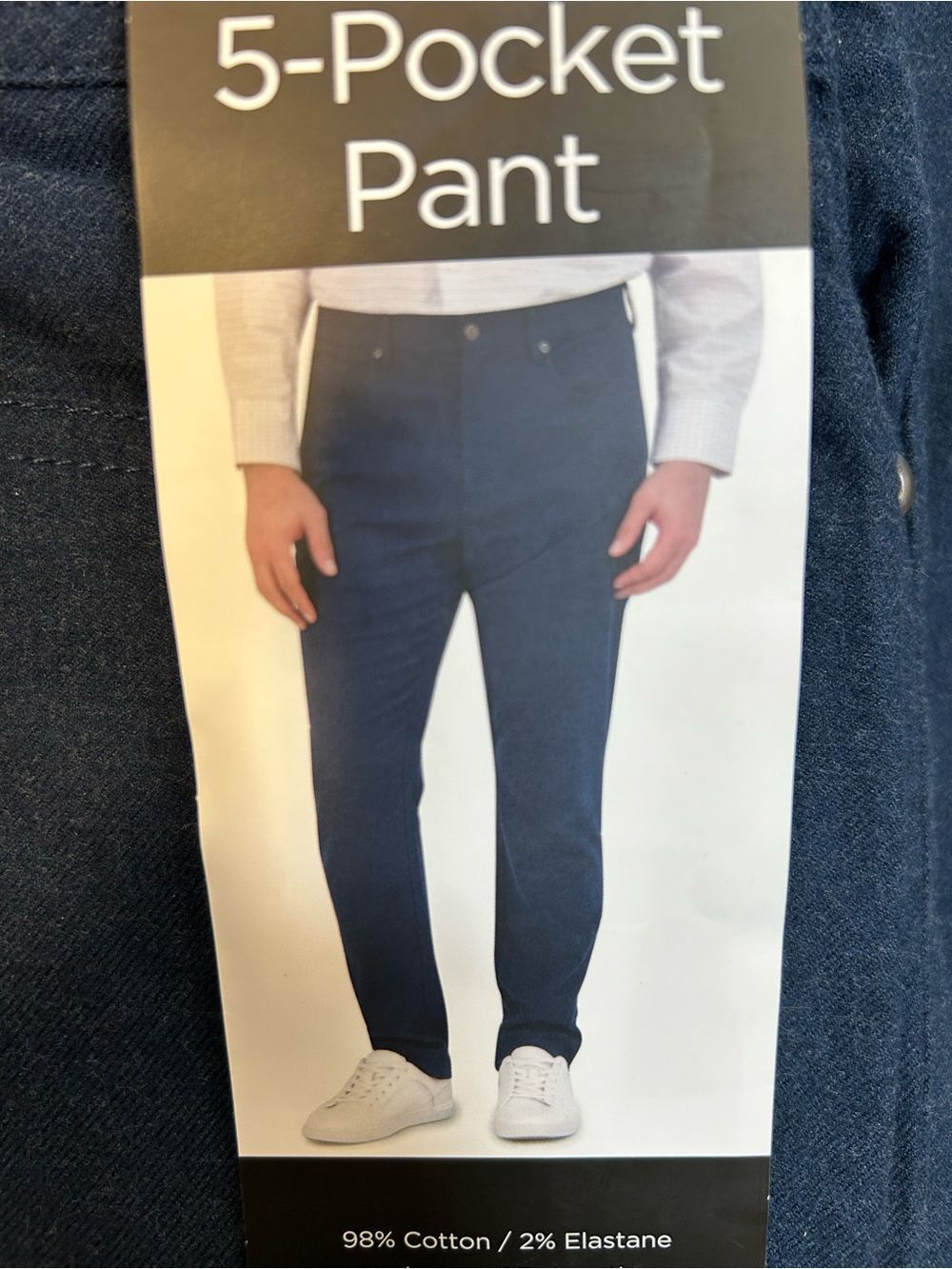 Kirkland Signature Men's Brushed 5-Pocket Pants in Navy Blue